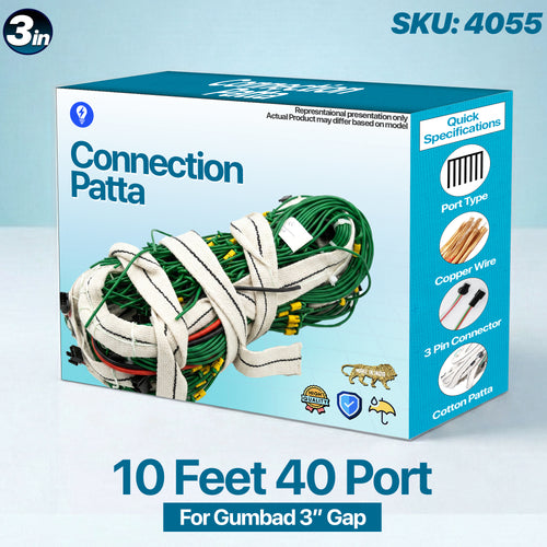 3 Inch Gap - 10 Feet 40 Port 1.5mm Pixel LED Connection Wire for Gumbad