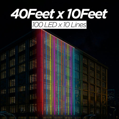 40 Feet × 10 Feet Pixel LED Toran & Building Lights – Wedding Decoration Setup