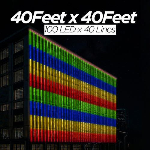 40 Feet × 40 Feet Pixel LED Toran & Building Lights – Wedding Decoration Setup