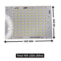 50w (White) Flood Light Plate - High Brightness (AS-54) 1500Ah Driver Compatible