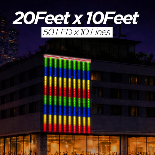 20 Feet × 10 Feet Pixel LED Toran & Building Lights – Wedding Decoration Setup