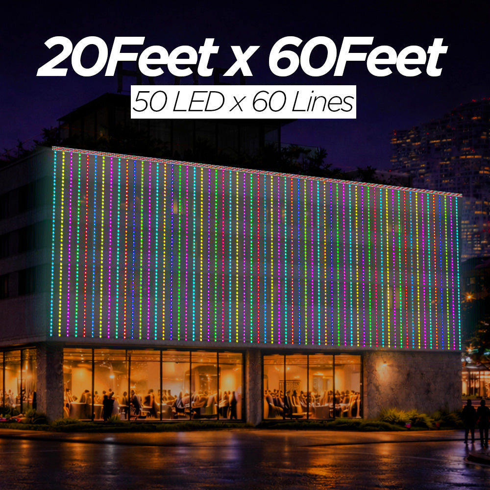 20 Feet × 60 Feet Pixel LED Toran & Building Lights – Wedding Decorati ...