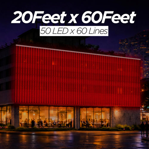 20Feet x 60Feet Single Color 9mm High Brightness Toran LED Decoration Lights