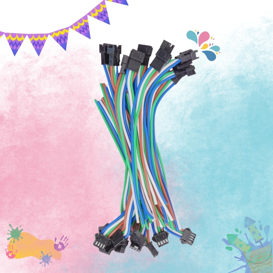 4-Pin Copper Connectors with Heavy-Duty Wire Leads