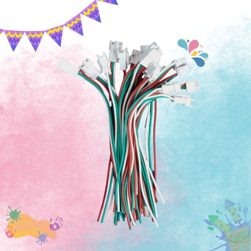 Premium 3 Pin Male/Female Pixel Connector with White PVC Cap( pack of 10)