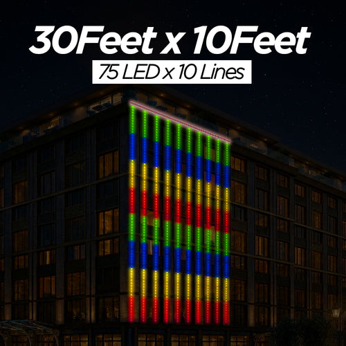 30 Feet × 10 Feet Pixel LED Toran & Building Lights – Wedding Decoration Setup