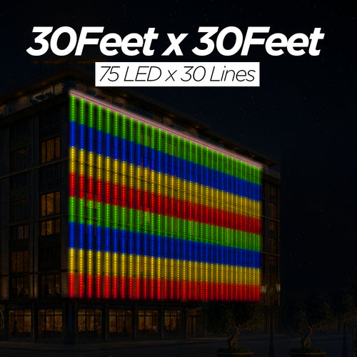 30 Feet × 30 Feet Pixel LED Toran & Building Lights – Wedding Decoration Setup