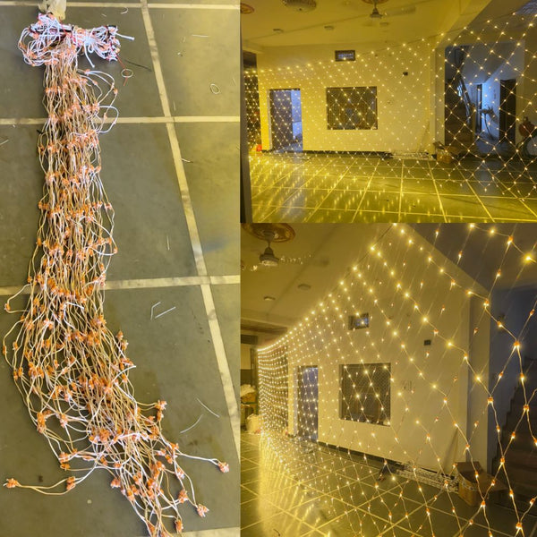 5Feet x 30Feet Diamond Shape Warm White Single Color 9mm High Brightness Toran LED Decoration Lights (Pure Copper) 1mm wire