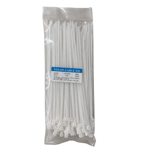 Premium 8 Inch Zip Ties for Cable Management - Multipurpose Nylon Wire Ties (200mm)