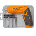 INGCO Rechargeable Screwdriver Kit – Wireless Electric Screw Driver with LED Light