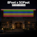 8 Feet × 50 Feet Pixel LED Toran & Building Lights – Wedding Decoration Setup