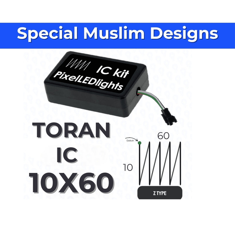 Pixel led ic controller for Toran 10x60 Z Type - with muslim effects