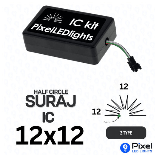 Pixel LED IC Controller for Half Circle Suraj Z Type 12×12 – 30+ Dynamic Effects