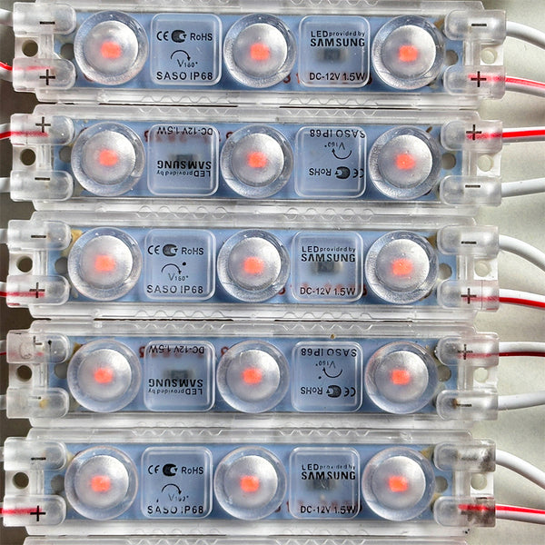 Pink 12V 3-LED Module - 100% Waterproof Direct Light ( Pack Of 10 )