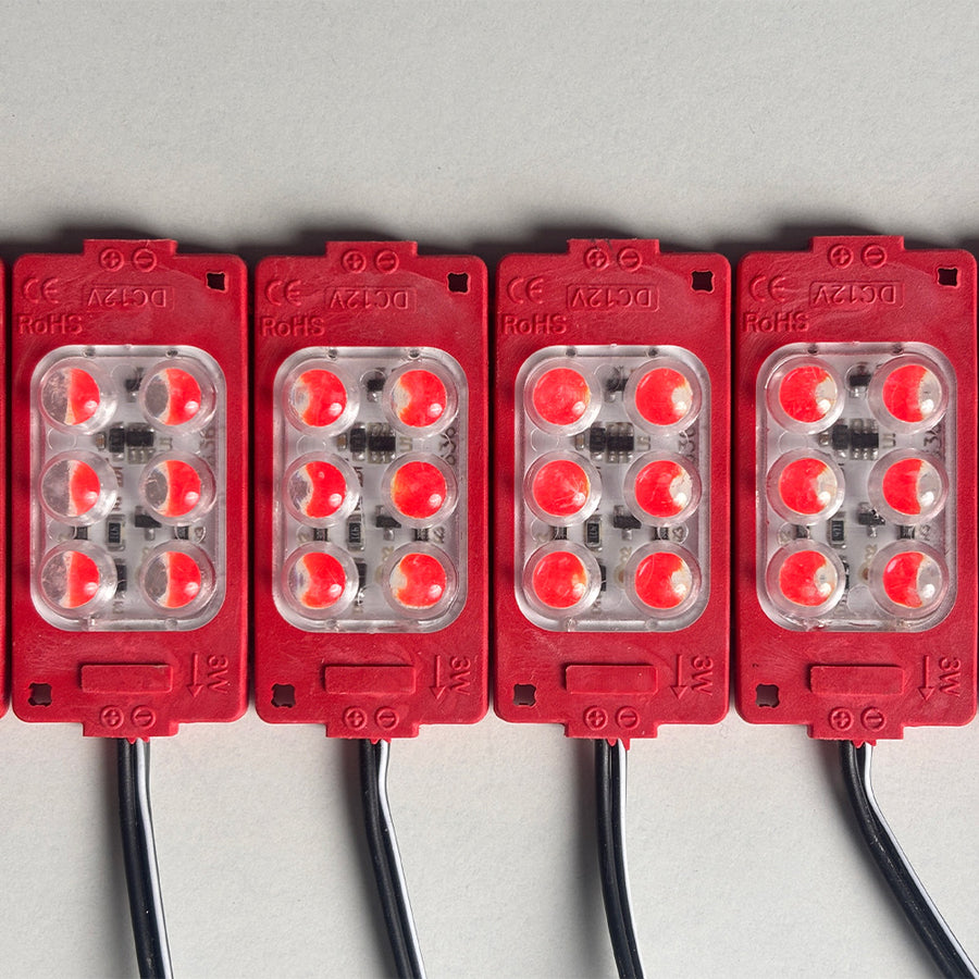 Red 12V LED Flasher - 100% Waterproof Auto-Flashing Pixel ( Pack Of 10 )