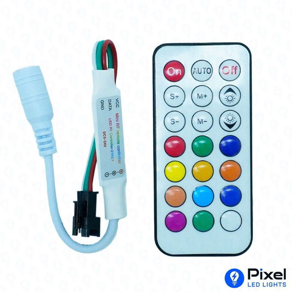 Wireless RF 21-key RGB Controller for LED Light and Pixel Strip (WS2811 Compatible)