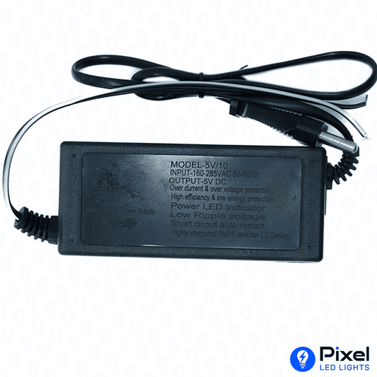 5V 10A Pixel LED Adapter for 200 LEDs - Max 50W Output - SKU 3002