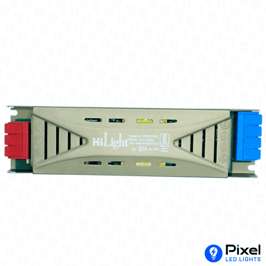 5V 20A HiLight Pixel LED Power Supply for 400 LEDs (Metal Body) - Max 100W Output - SKU 3004