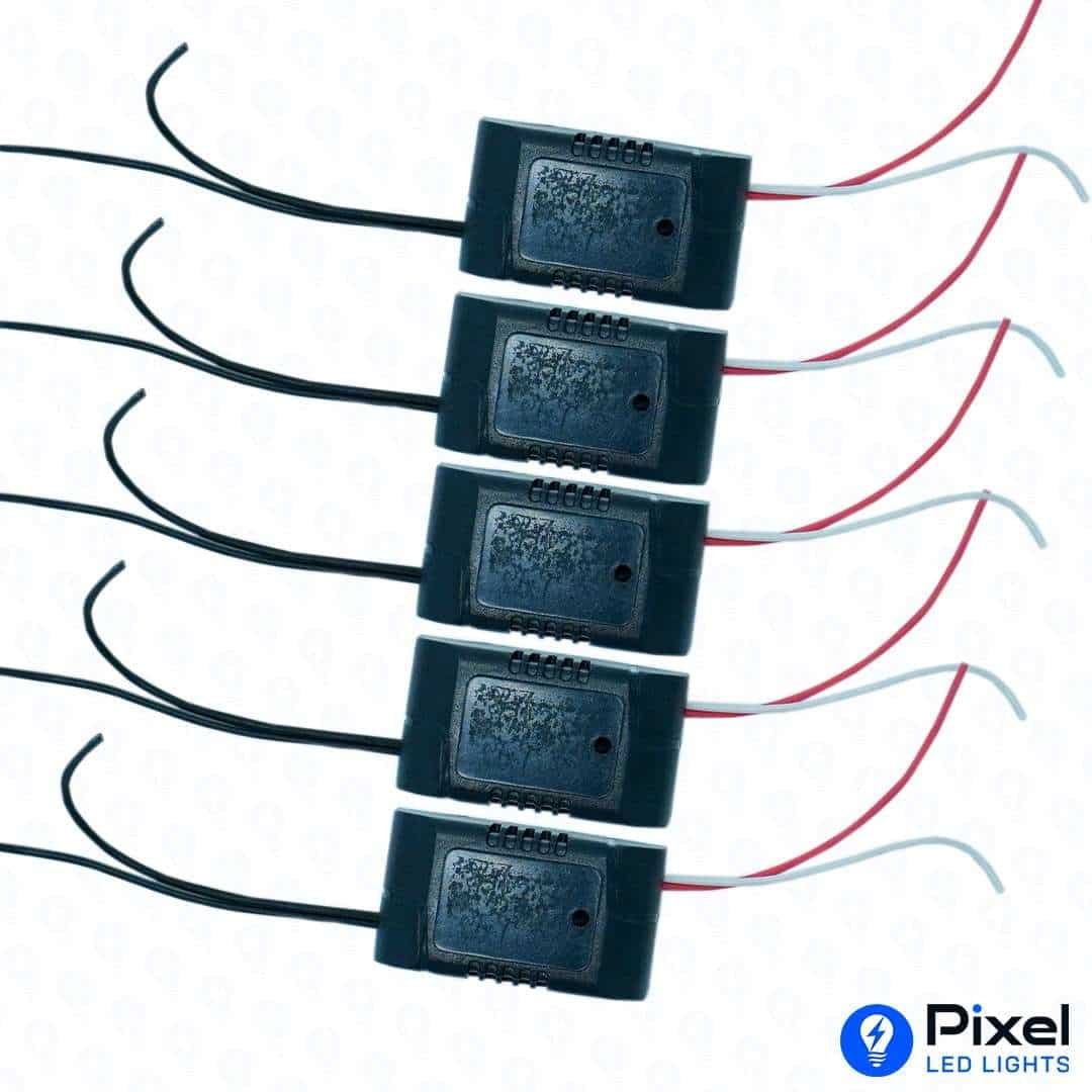 12V 1A Adapter Pack (5 Units) with Enclosures - Max 12W Output - SKU 3011