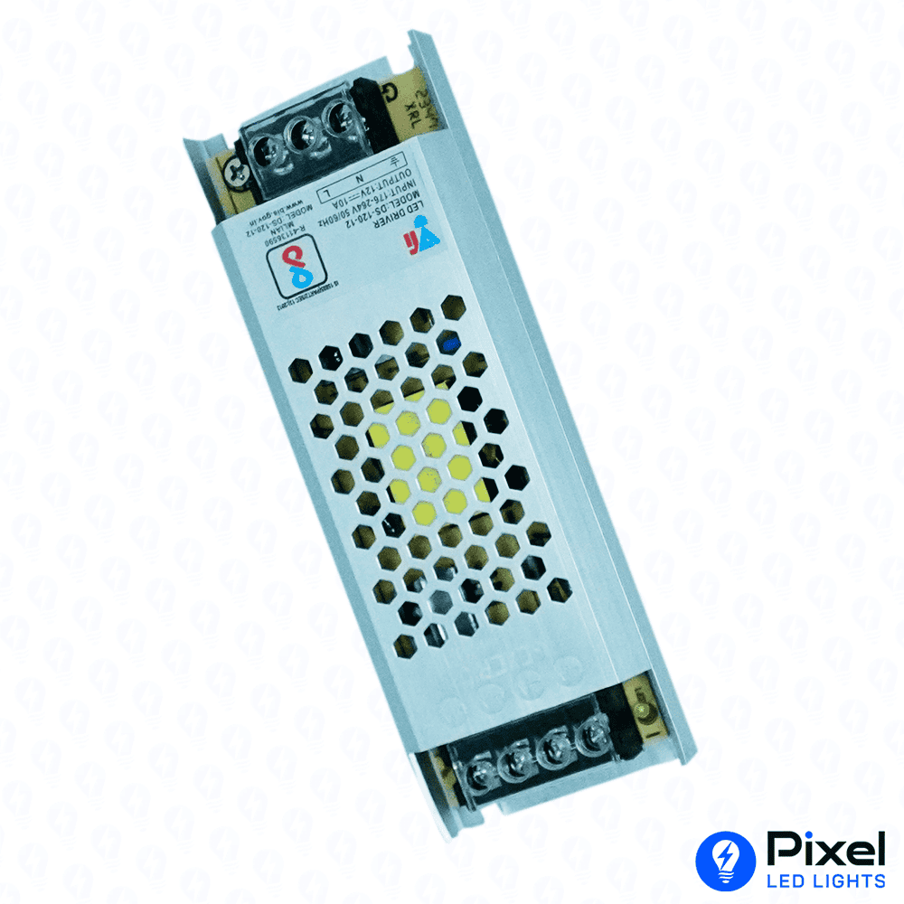 12V 10A Gexer Slim Power Supply – Max 120W Output (Metal Body)