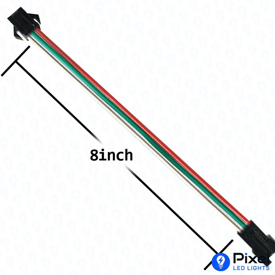 Copper Wire 3 Pin Long Connector - 8 Inch - (Pack of 10)