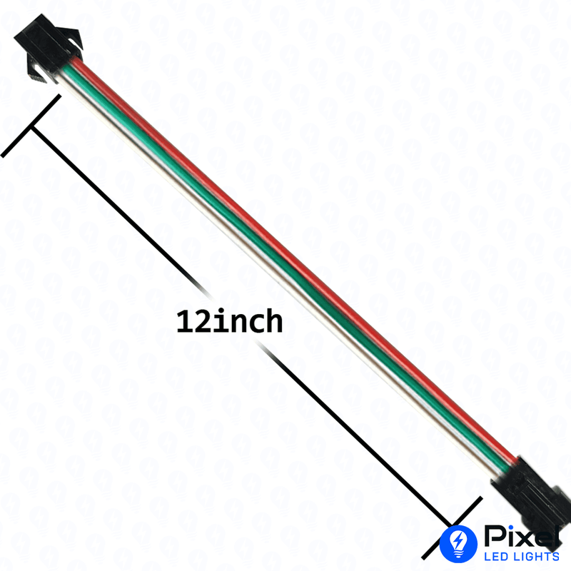 Copper Wire 3 Pin Long Connector - 12 Inch - (Pack of 10)