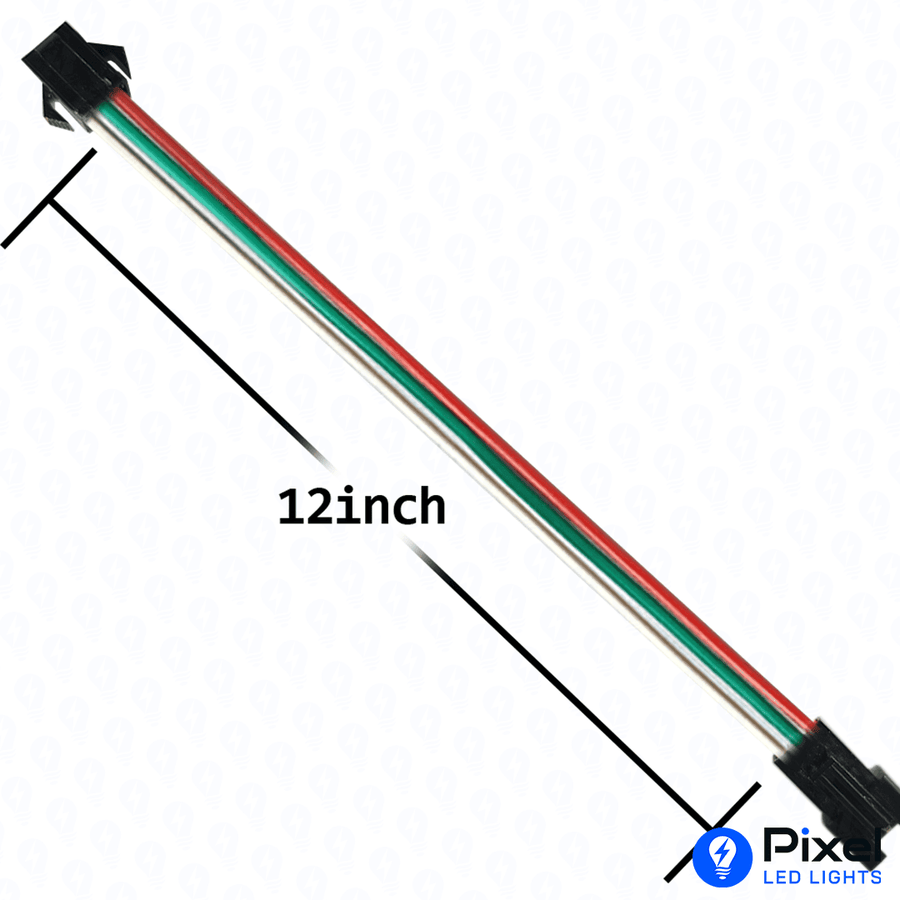 Copper Wire 3 Pin Long Connector - 12 Inch - (Pack of 10)