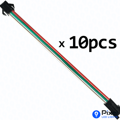 Copper Wire 3 Pin Long Connector - 12 Inch - (Pack of 10)