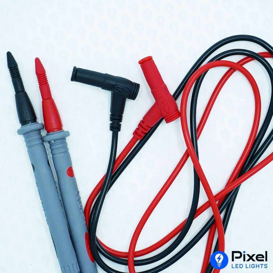 Premium Red and Black Multimeter Test Leads with Protective Caps