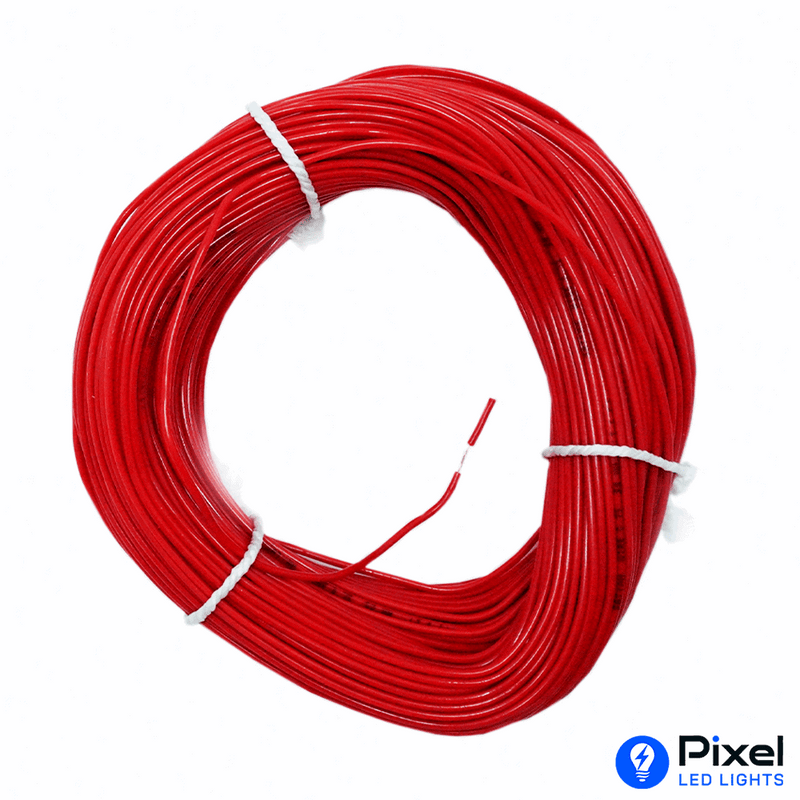 0.75 mm Single-Core Red Copper Wire, High Durability - SKU 7007