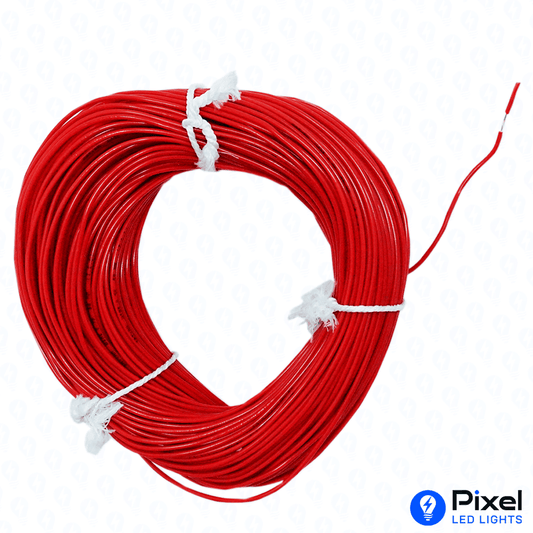 0.75 mm Single-Core Red Copper Wire, High Durability - SKU 7007