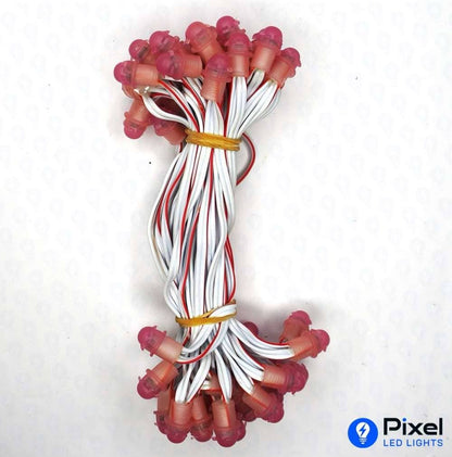 Pixel LED 5inch (Frosted Single Color, 50LEDs) 20 Feet Length - Pink