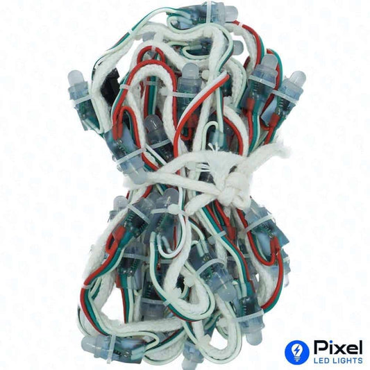 Pixel LED 3inch on Rope (Multicolor, WS2811, 50LEDs) 12 Feet Length