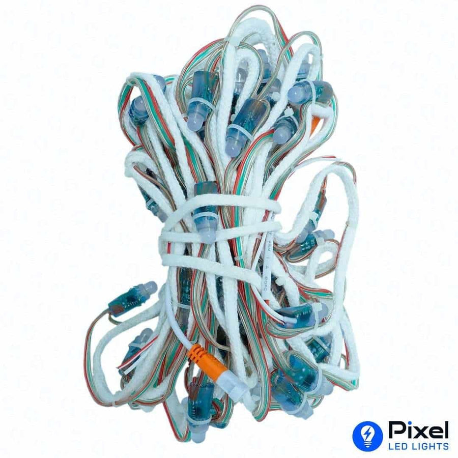 Pixel LED 5inch Gel wire on Rope (Multicolor, WS2811, 50LEDs) 20 Feet Length - SKU 1008