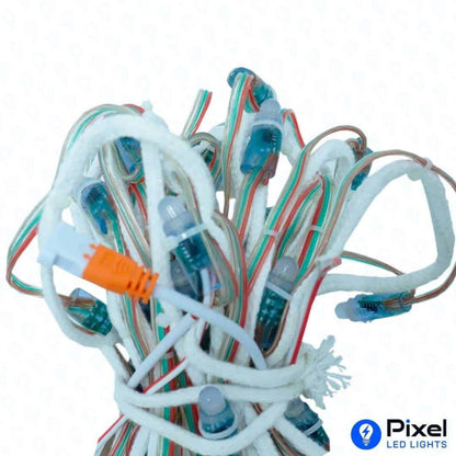 Pixel LED 5inch Gel wire on Rope (Multicolor, WS2811, 50LEDs) 20 Feet Length - SKU 1008