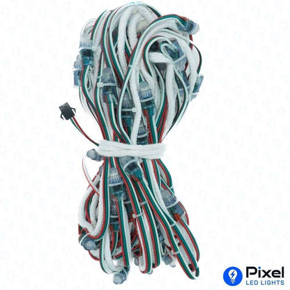 Pixel LED 7inch on Rope (Multicolor, WS2811, 50LEDs) 28 Feet Length - SKU 1007
