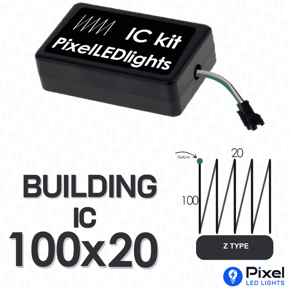 Pixel LED IC Controller for Building Z Type 100×20 – 30+ Dynamic Effects