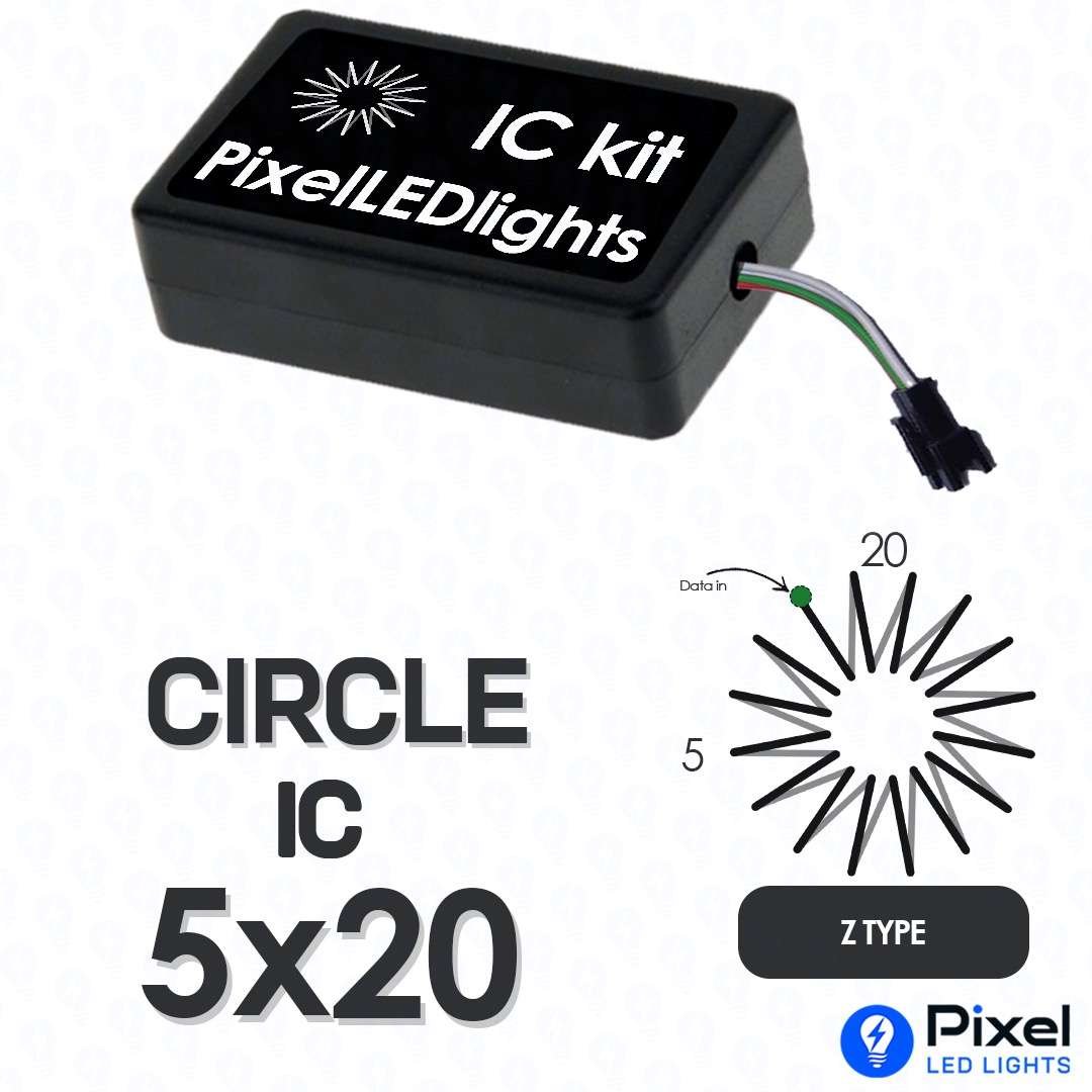 Pixel LED IC Controller for Circle Z Type 5×20 – 30+ Dynamic Effects