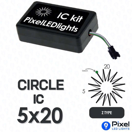 Pixel LED IC Controller for Circle Z Type 5×20 – 30+ Dynamic Effects