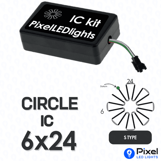 Pixel LED IC Controller for Circle S Type 6×24 – 30+ Dynamic Effects