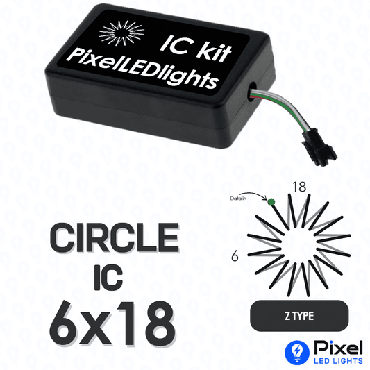 Pixel LED IC Controller for Circle Z Type 6×18 – 30+ Dynamic Effects