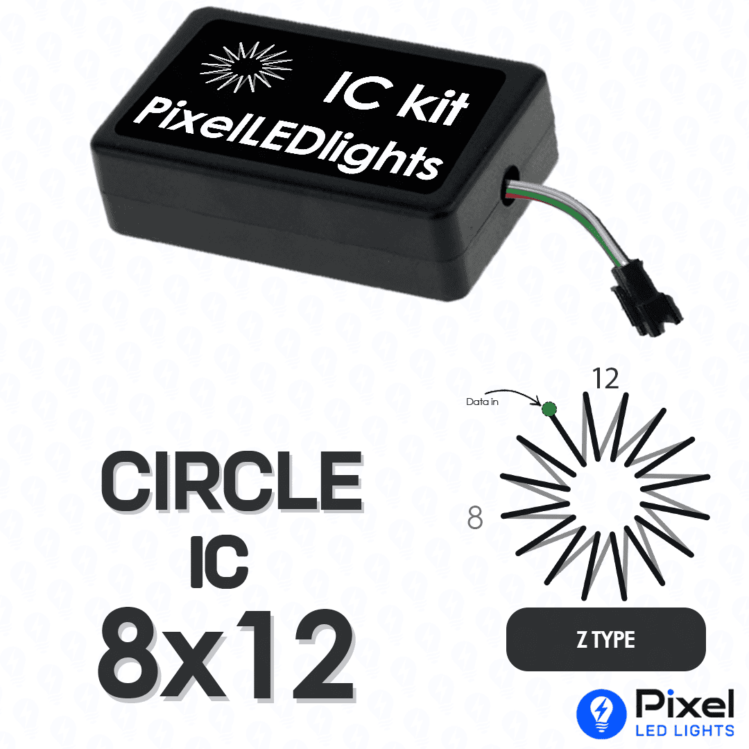 Pixel LED IC Controller for Circle Z Type 8×12 – 30+ Dynamic Effects