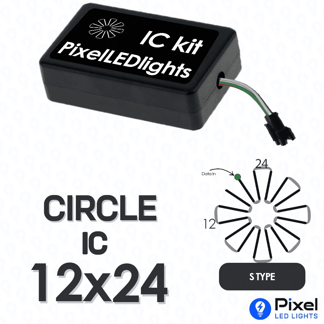 Pixel LED IC Controller for Circle S Type 12×24 – 30+ Dynamic Effects
