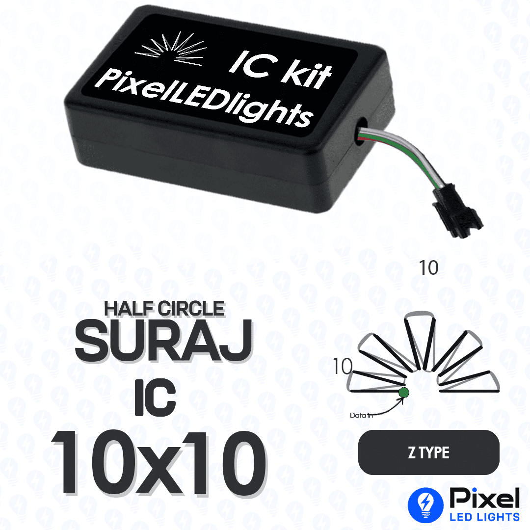 Pixel LED IC Controller for Half Circle Suraj Z Type 10×10 – 30+ Dynamic Effects