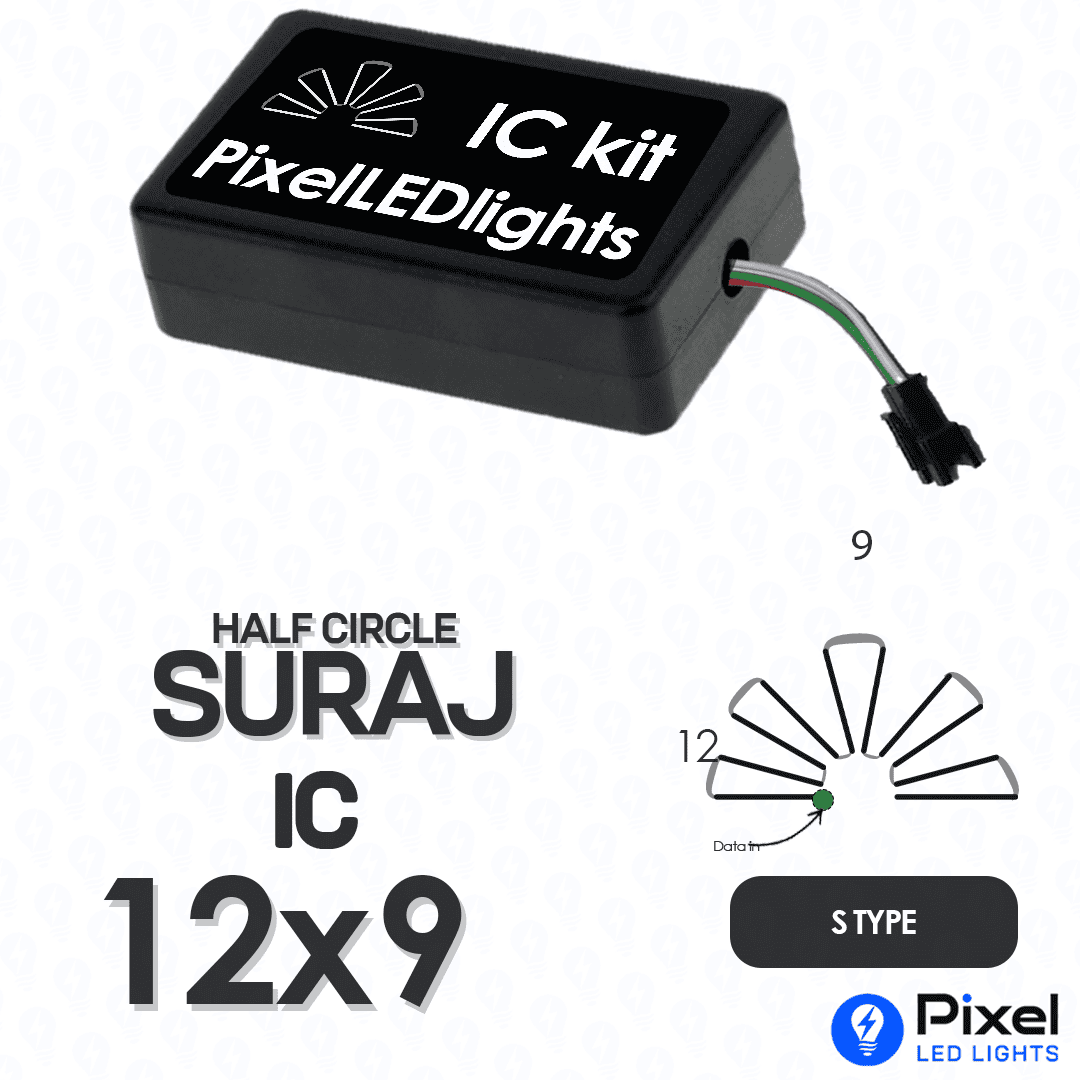 Pixel LED IC Controller for Half Circle Suraj S Type 12×9 – 30+ Dynamic Effects