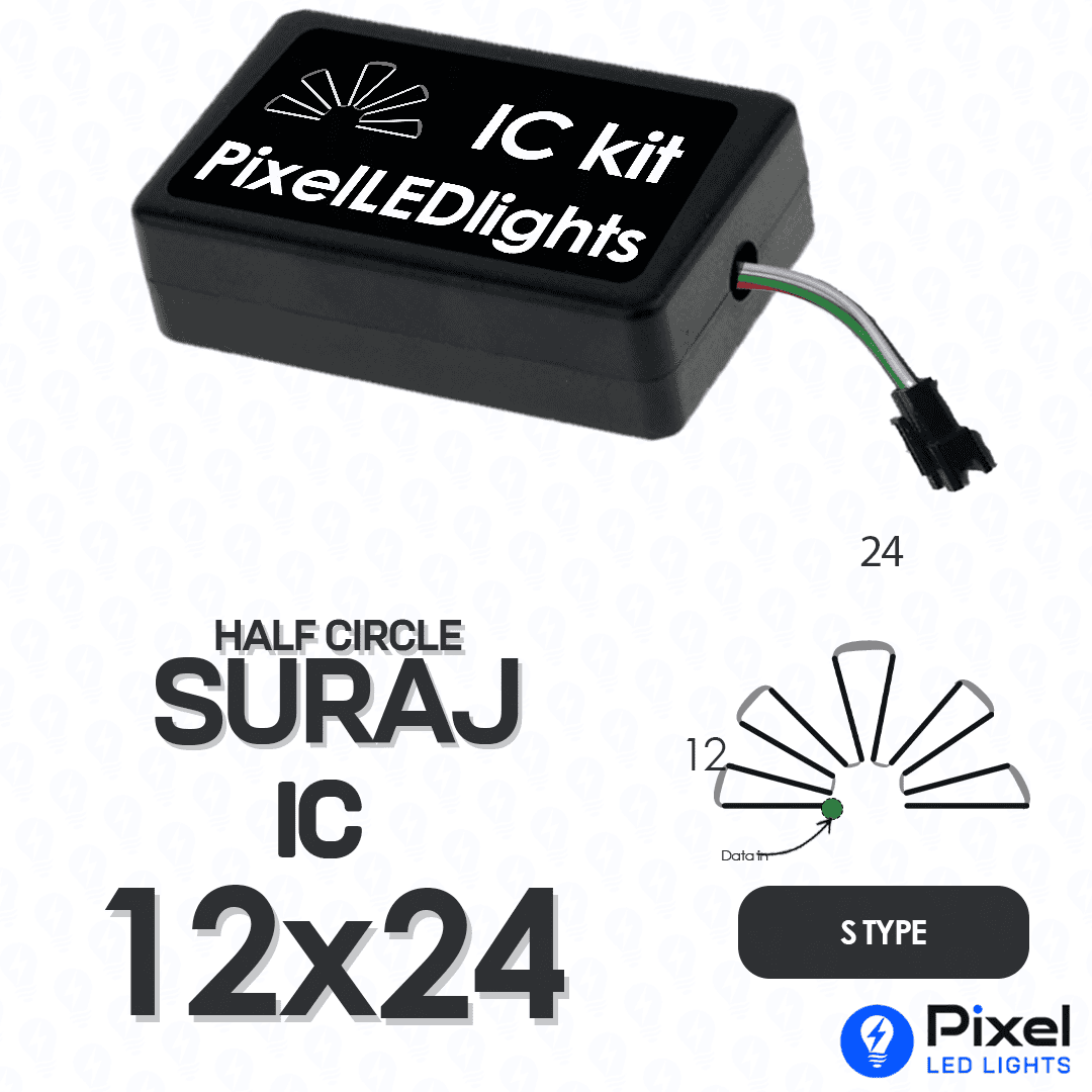 Pixel LED IC Controller for Half Circle Suraj S Type 12×24 – 30+ Dynamic Effects