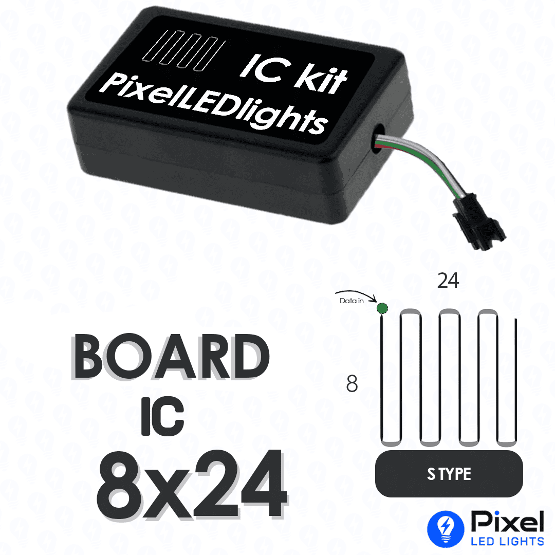 Pixel LED IC Controller for Board Panel S Type 8×24 – 30+ Dynamic Effects