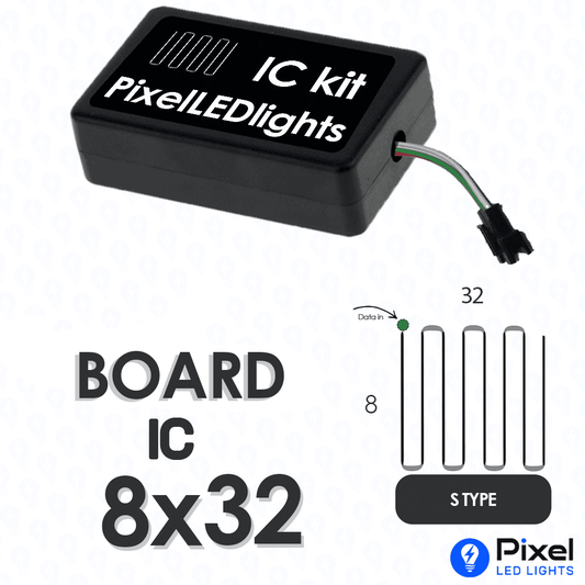 Pixel LED IC Controller for Board Panel S Type 8×32 – 30+ Dynamic Effects