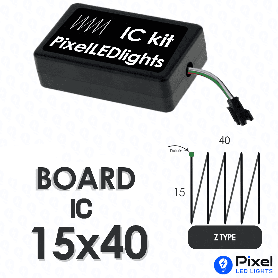 Pixel LED IC Controller for Board Panel Z Type 15×40 – 30+ Dynamic Effects