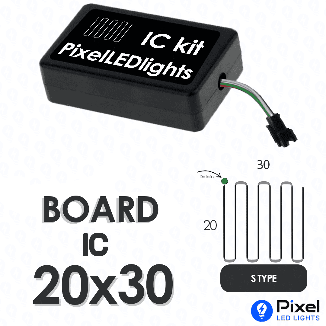 Pixel LED IC Controller for Board Panel S Type 20×30 – 30+ Dynamic Effects